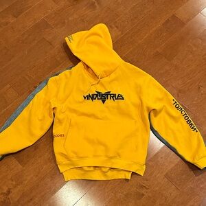 Yellow VNDSTRIES Hoodie with Blue Accents